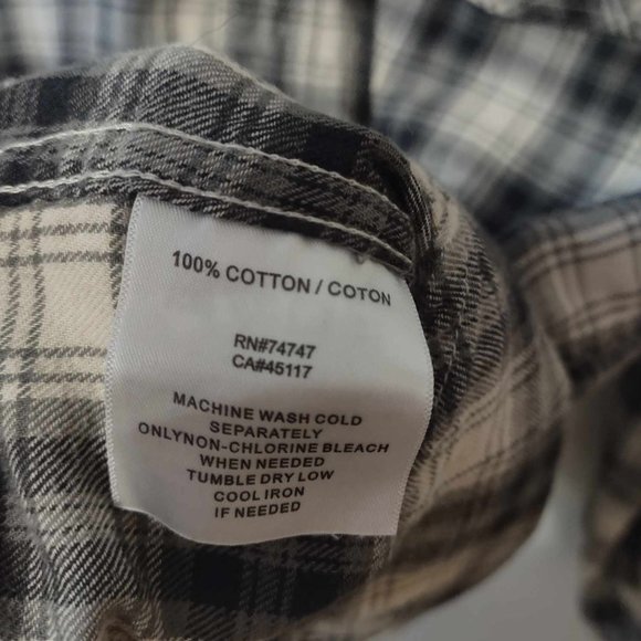 RedHead Men's Grey & Black Flannel Button Down L/S Shirt Size Small - Picture 5 of 5